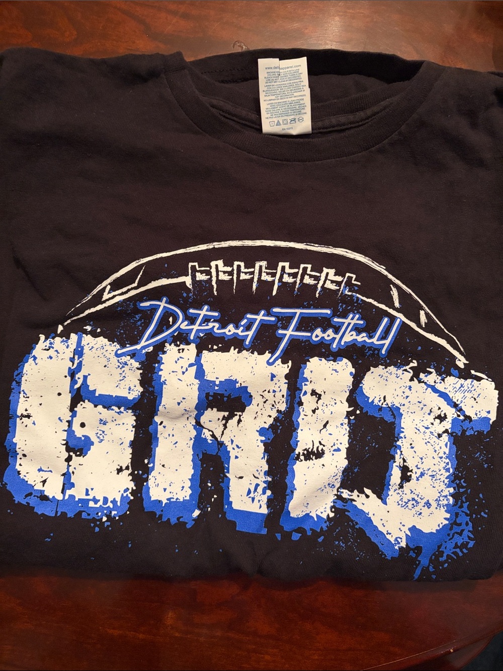 Detroit Football Graphic Tee - Black & Blue